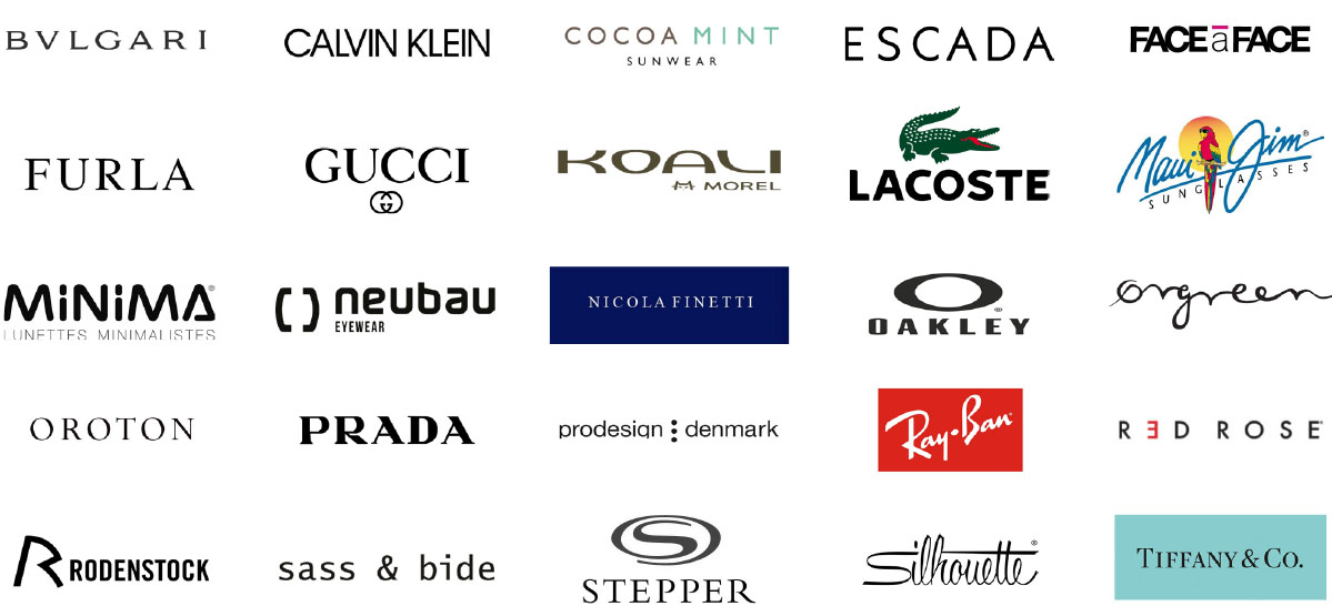 Designer frame brands available at Cooper and Lourie