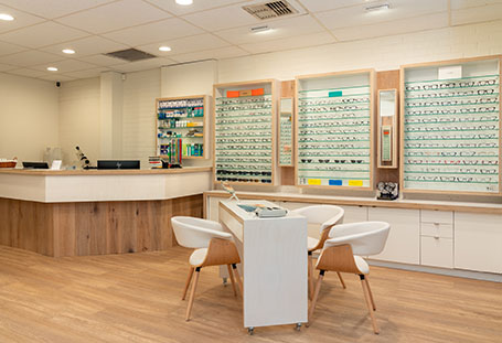 Interior of the Cooper and Lourie optometry practice